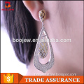 New launched products antique jewelry women fashionable rhodium and gold plated vintage silver earrings